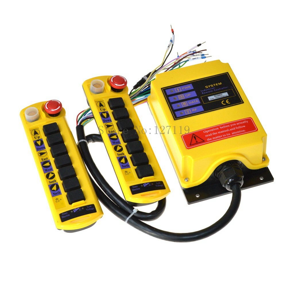 220VAC 2 Speed 7 Channel Control Hoist Crane Radio Remote Control System