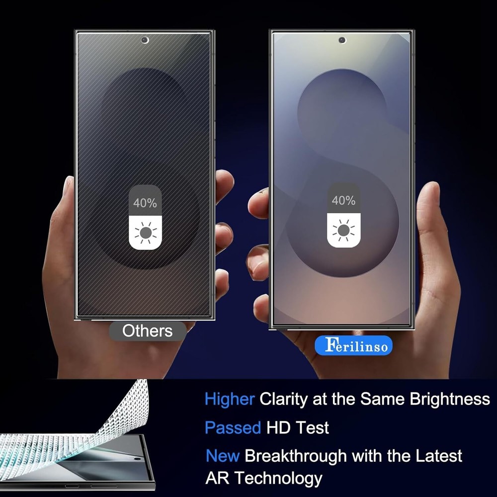 Full Coverage 3 Pack Privacy Screen Protector for Samsung S25 Ultra Black