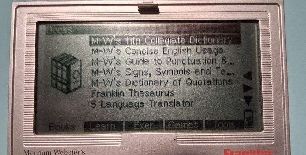 Franklin's Merriam-Websters Speaking Dictionary Electronic Device
