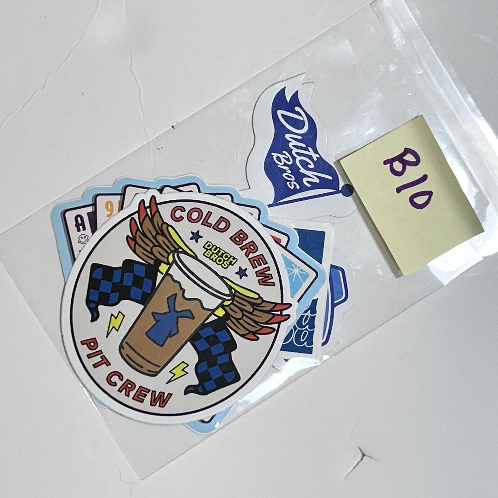 Lot of 4 Misc Dutch Bros Coffee Stickers Positive Vibes Cold Brew Playing Cards