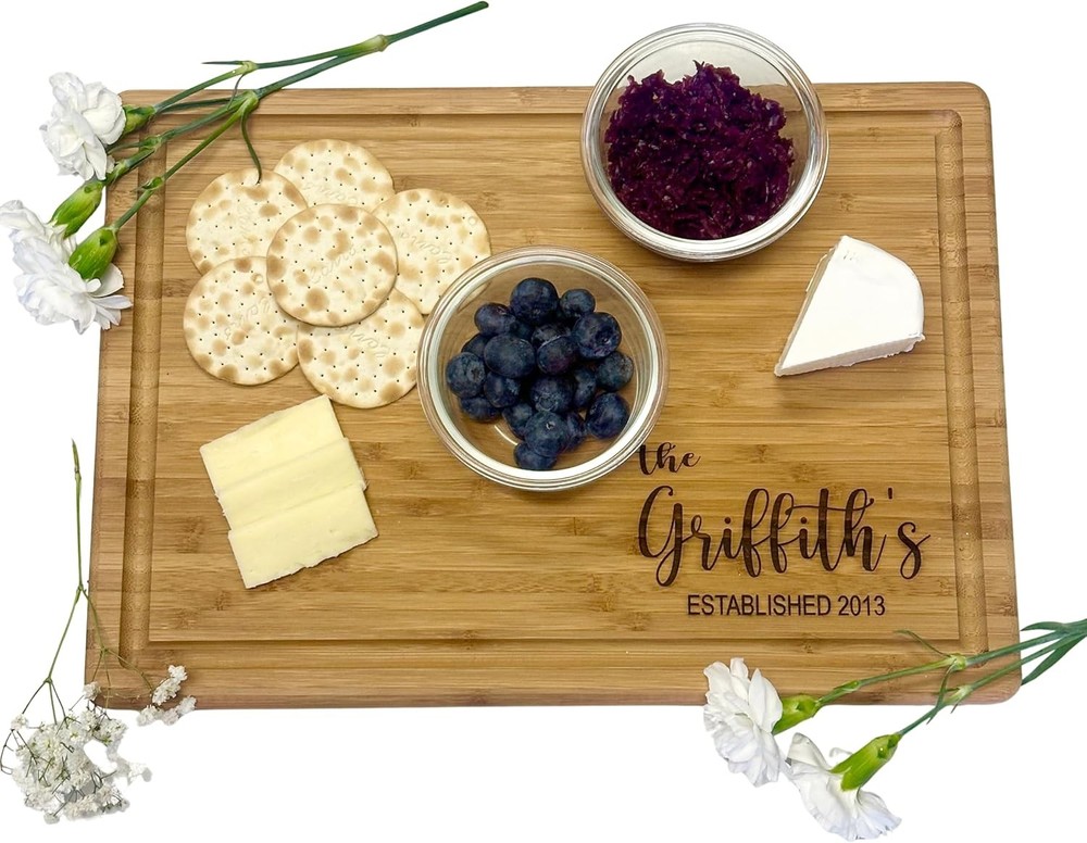 Personalized Cutting Board, Custom Bboo Engraved Charcuterie Boards -