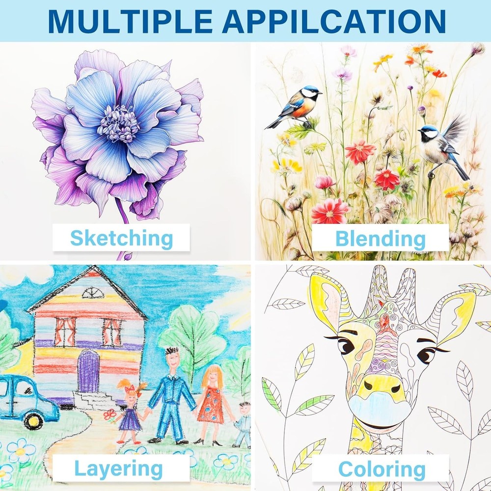 48 Pack Colored Pencils Set, Pre-sharpened Coloring Pencils for Kids Beginners,