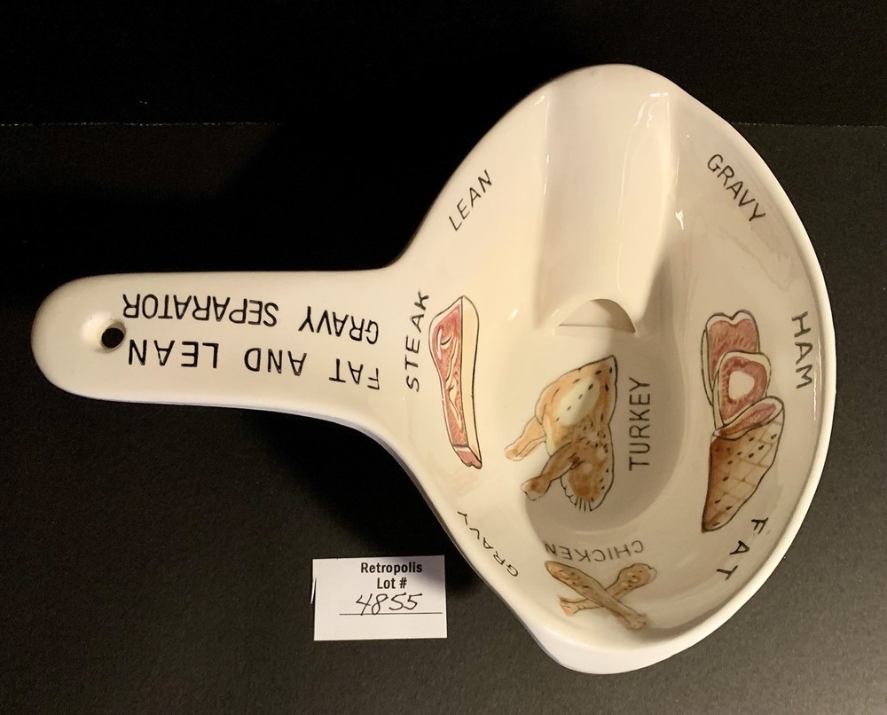 Ceramic No-Drip Gravy Fat Separator Vintage