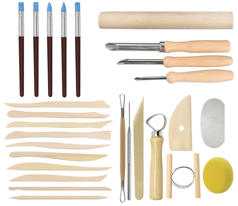 Pottery Tools 44pcs Ceramic Clay Sculpting Tools Set With Plastic Case For Begin
