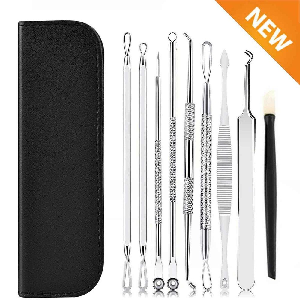 9pcs Pimple Popper Blackhead acne extractor Kit Dr Tool extraction Extractor