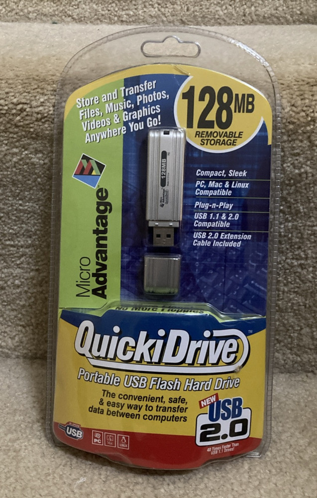 Micro Advantage QuickiDrive Portable USB Flash HardDrive 128mb removable storage