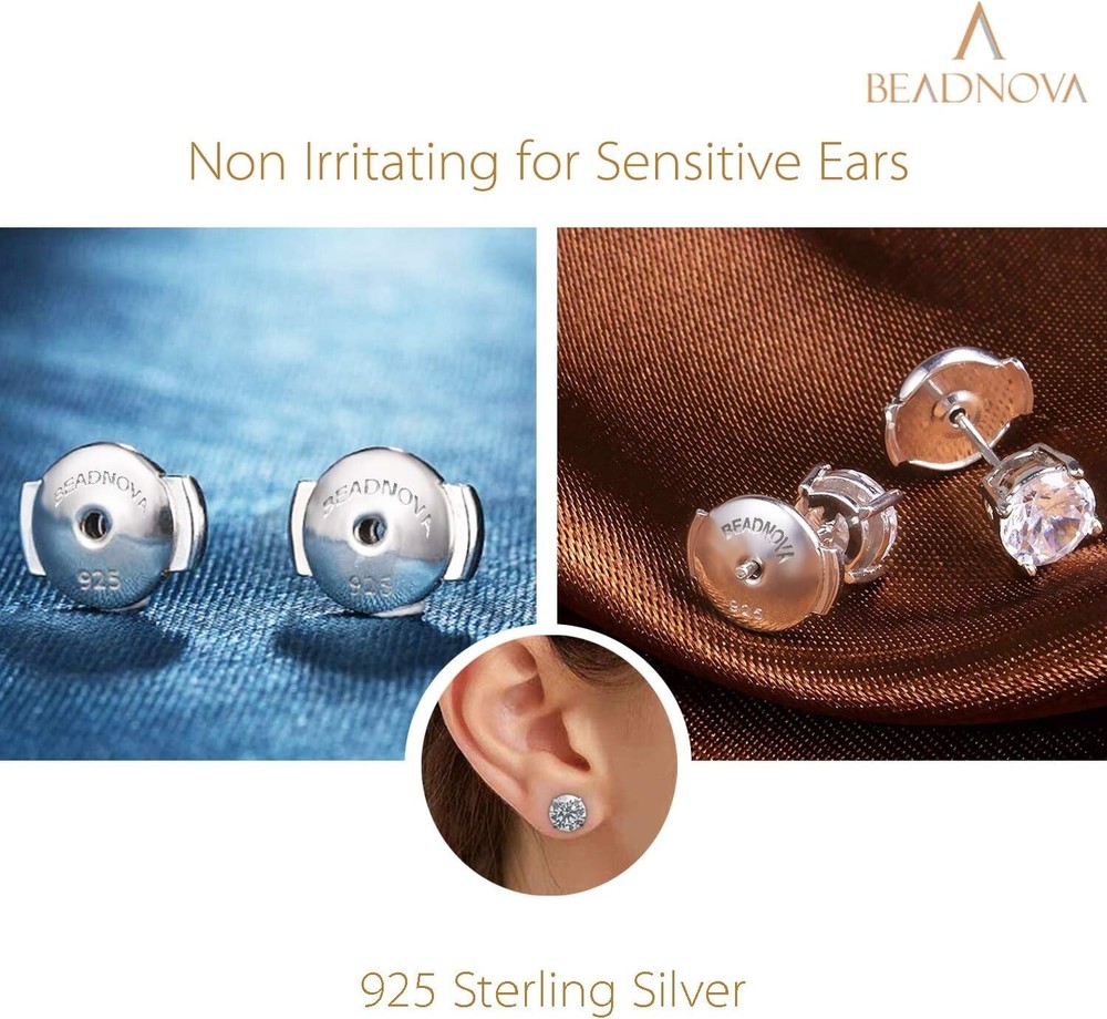 Locking Earring Backs 925 Sterling Silver Secure Earring Backs