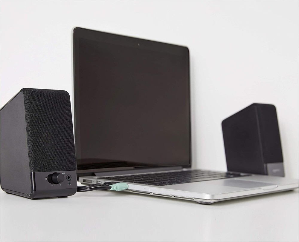Amazon Basics Computer Speakers for Desktop / Laptop PC USB-Powered Black 2.1 W