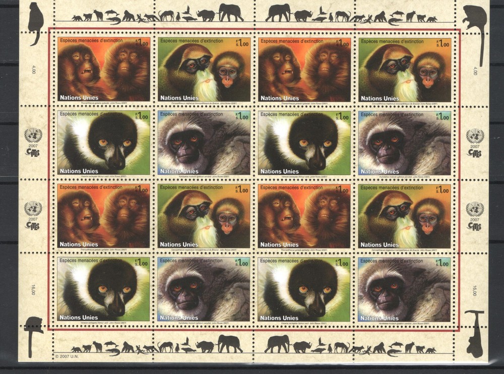 UNITED NATIONS GENEVA ANIMALS MONKEY MNH - 13907
