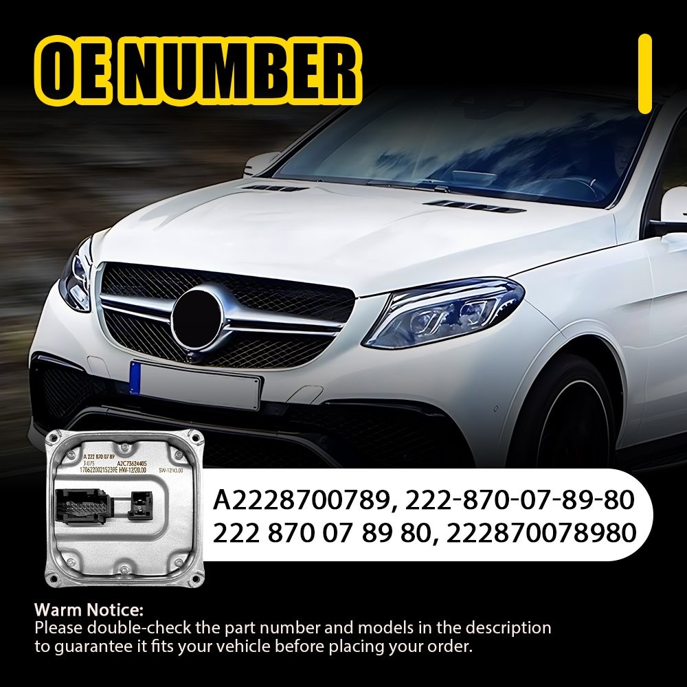 Control Unit Module Adaptive Headlight Right LED 2014-2016 for Mercedes E / E350
