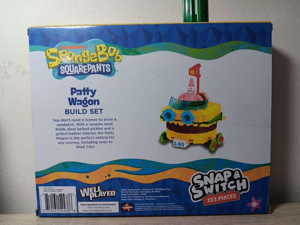 *FREE SHIP* PATRICK PATTY WAGON Spongebob Squarepants Snap & Switch Brick Set
