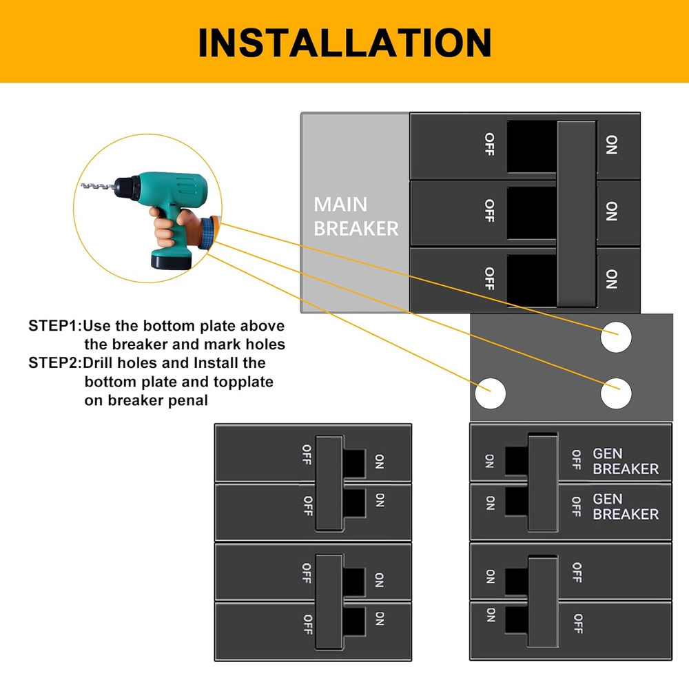 Generator Interlock Kit Compatible with General Electric GE 150 or 200 Amp Panel