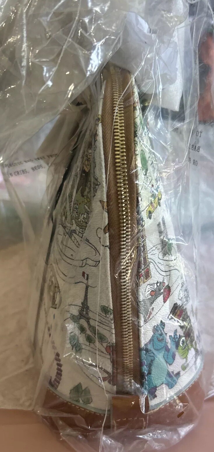 NEW DOONEY BOURKE DISNEYPARKS PIXAR MAP SATCHEL RATATOUILLE INSIDE OUT TOY STORY