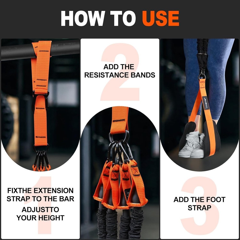 Pull Up Assistance Bands Set 4 Heavy Duty Pull Up Bands 300lbs Adjustable