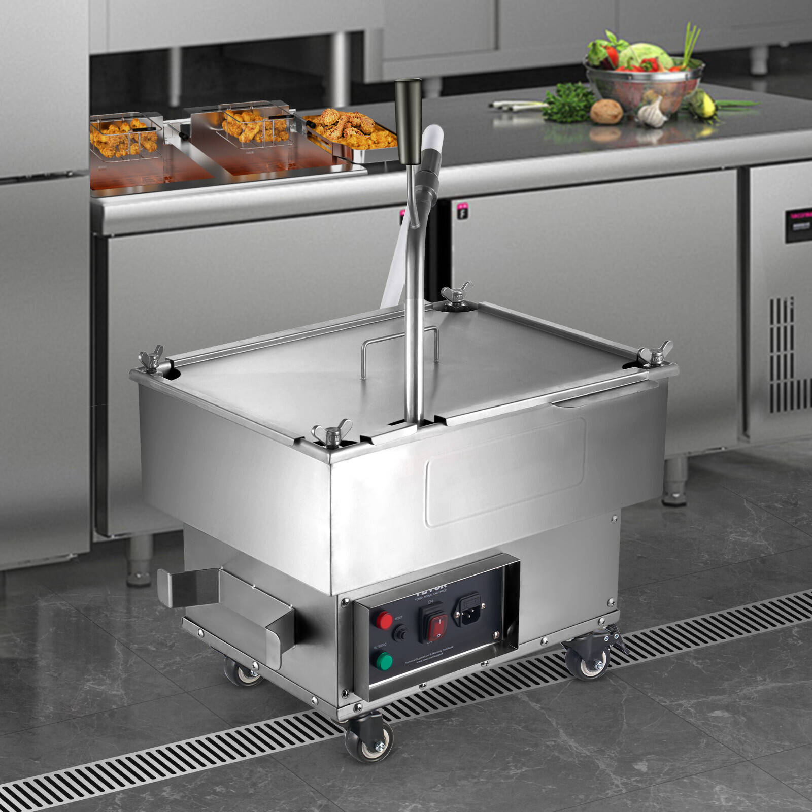 VEVOR Fryer Oil Filter Commercial Cooking Oil Filtration System 18L Capacity