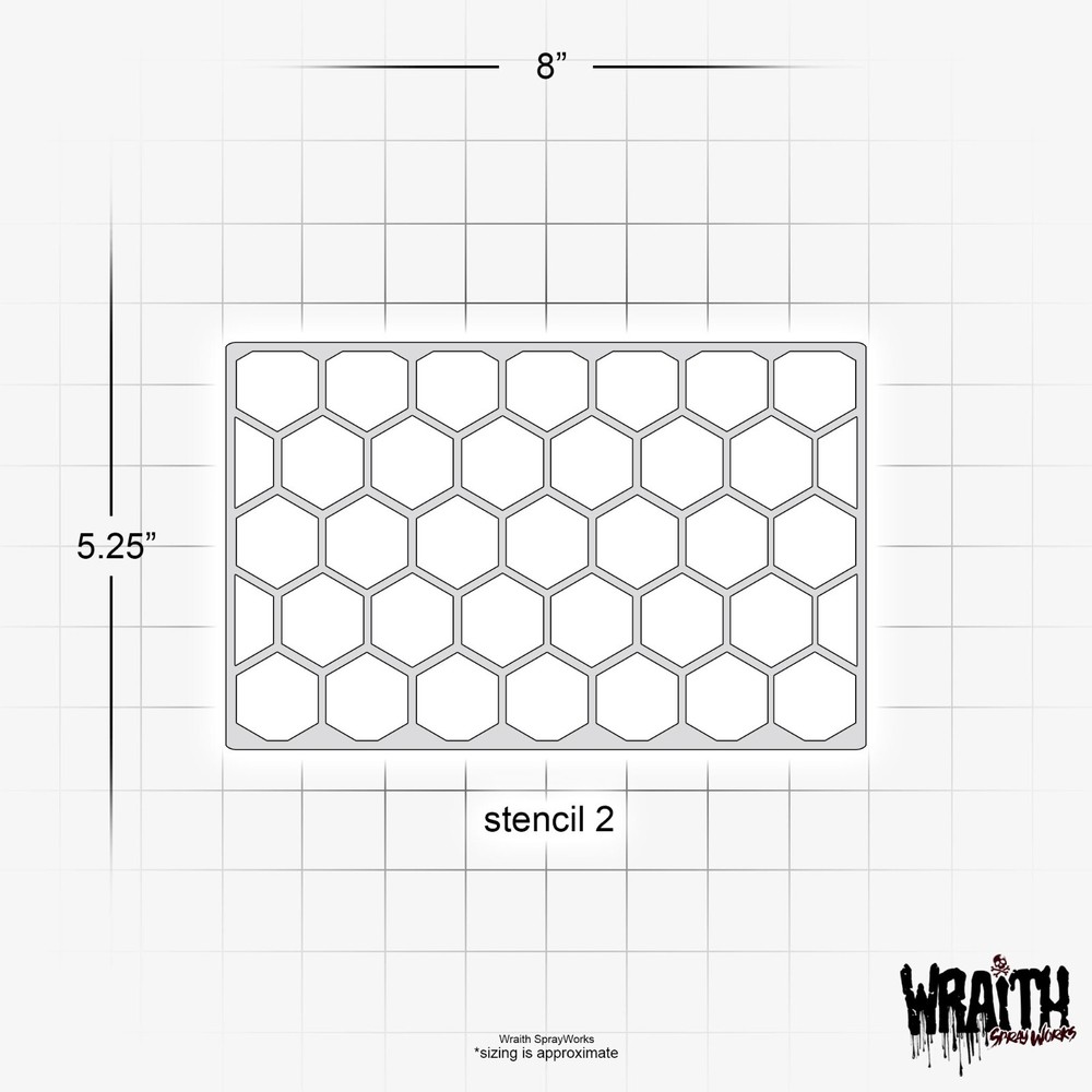 Honeycomb Set - Reusable Airbrush Stencil Template