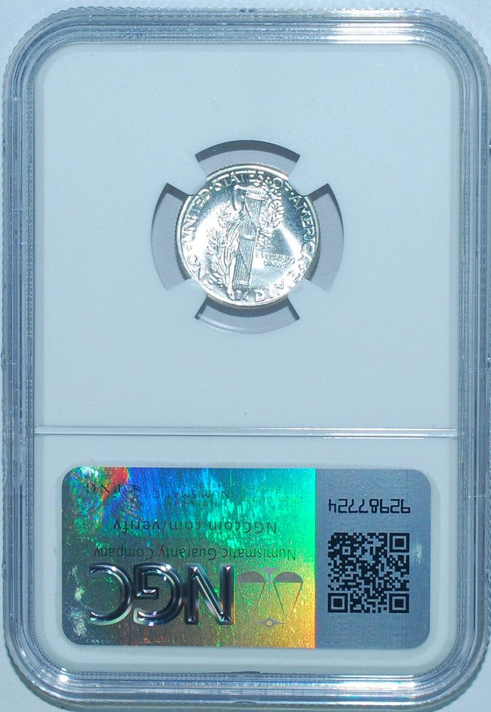 1937 P NGC MS68FB Full Bands Mercury Dime