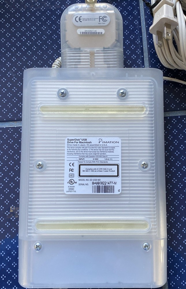 Imation SD-USB-M2 Portable SuperDisk External USB Floppy Disk Drive For Macs