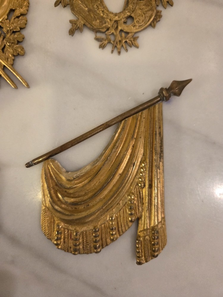 Antique Bronze Neoclassical Pediments