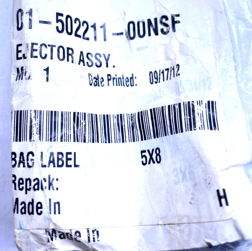Manhart Ejector Assembly 01-502211-00NSF New