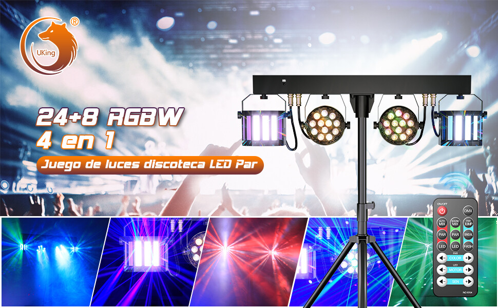 DJ Light System Set With Tripod And Remote Control LED PAR Derby Light Effects