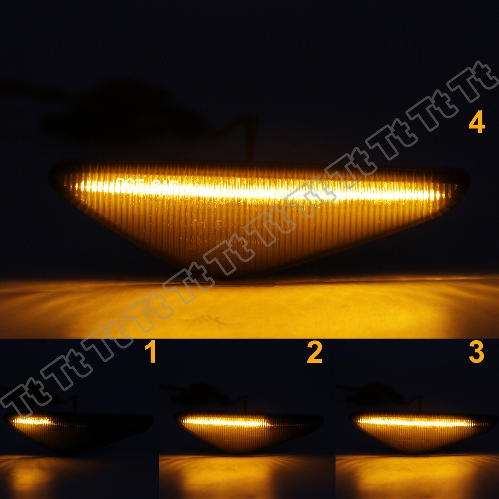 For 2004-2006 BMW E46 2D Coupe & Cabrio Sequential LED Smoked Side Marker Lights