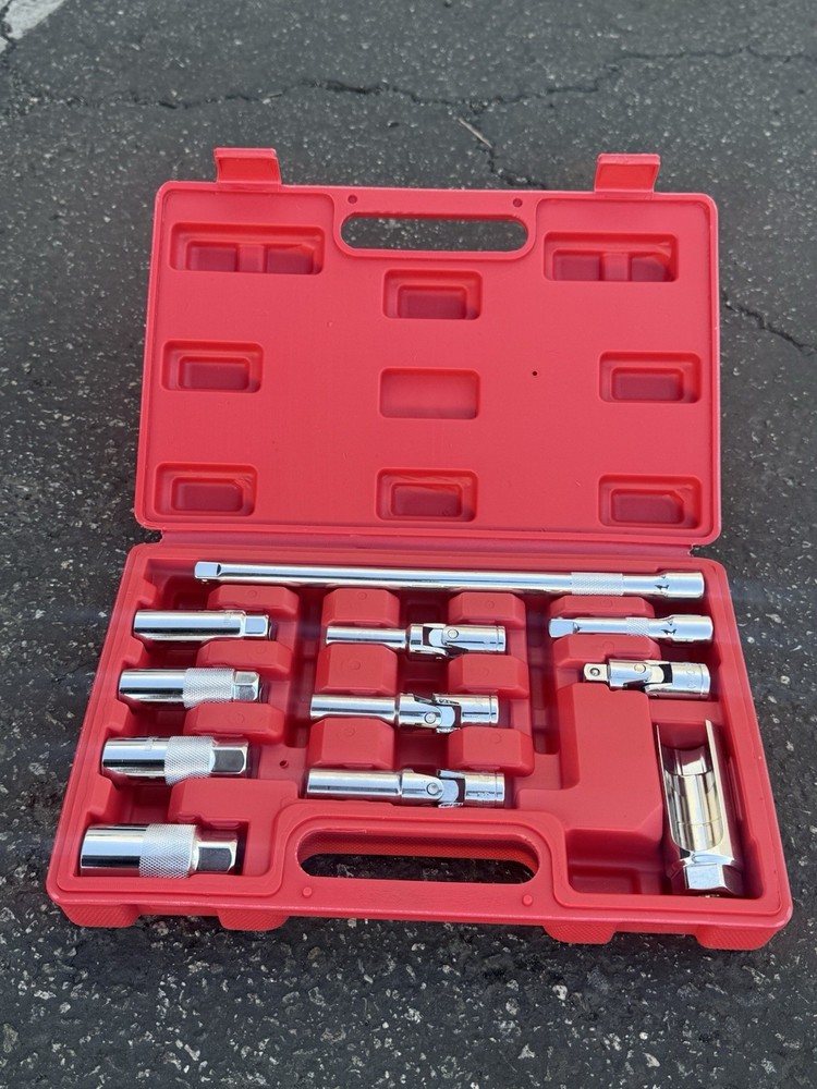 11pcs Master Spark Plug & Glow Plug Oxygen Sensor Socket Auto Service Tool Set