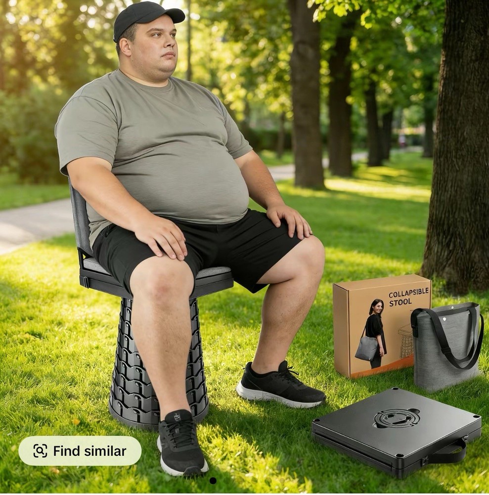 2026 Upgraded Collapsible Stool with Backrest & C