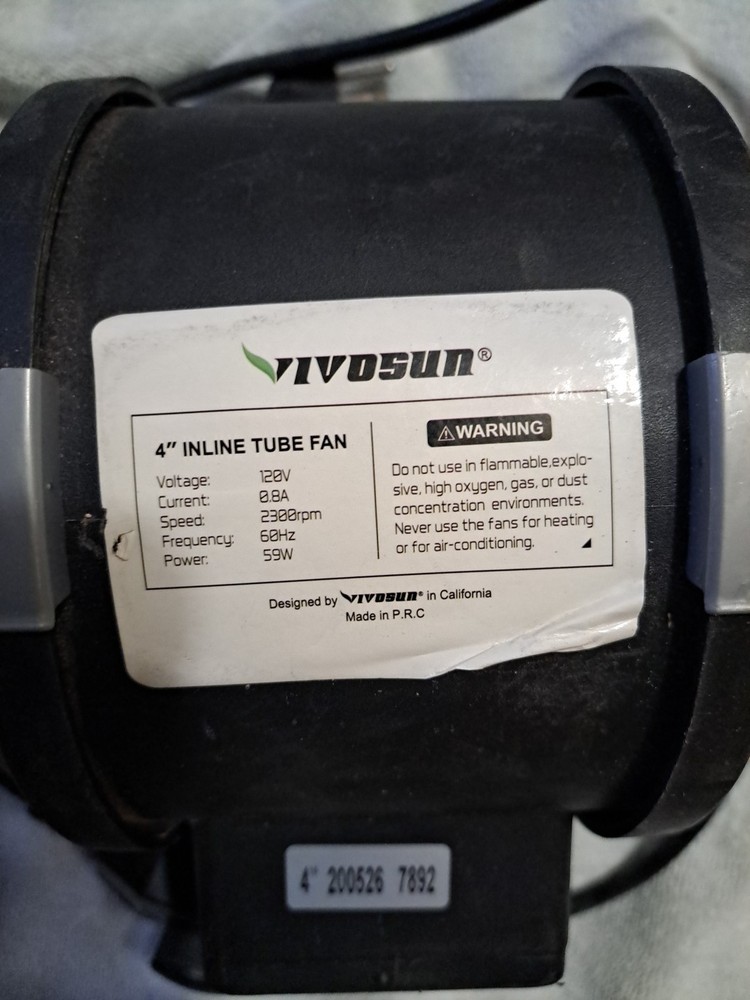 Vivosun Gardening 4 in Inline Fan With Variable Speed Control