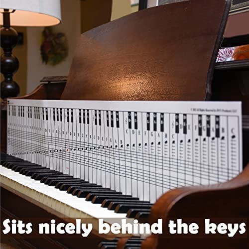 Piano & Keyboard Note Chart for 88 Keys - Visual Learning Tool for Beginners, Ea