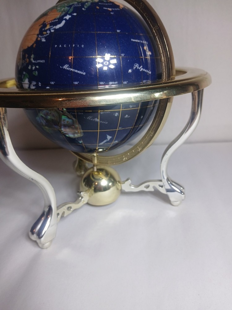 Gemstone globe Double Axis 9 Inch Tall Read Description