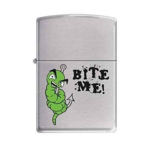 Zippo Lighter - Bite Me! Brushed Chrome - 852013