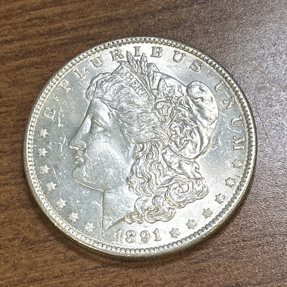 1891 $1 Morgan Silver Dollar Choice BU Uncirculated
