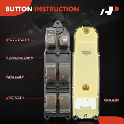 Replacement Driver Master Power Window Switch for 01-06 Lexus LS430