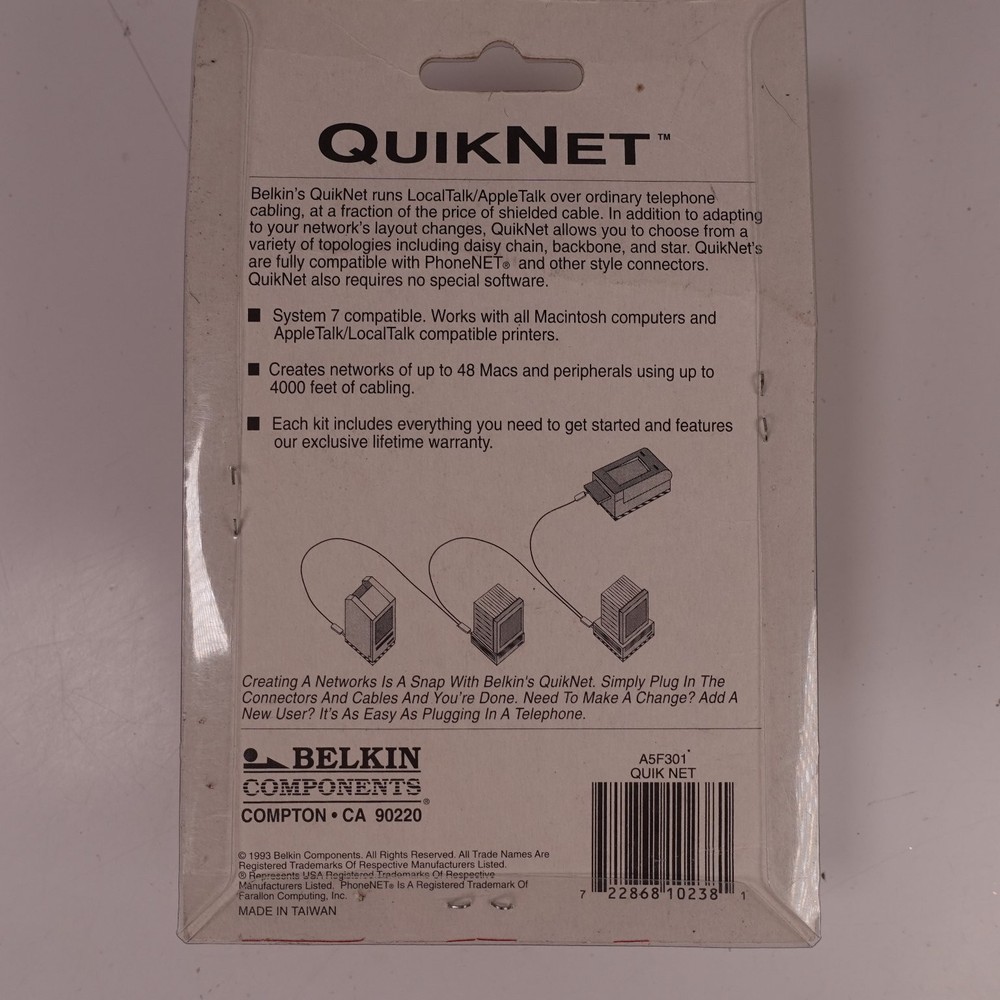 Belkin A5F301 Apple Network Connector Kit Macintosh QuickNet New