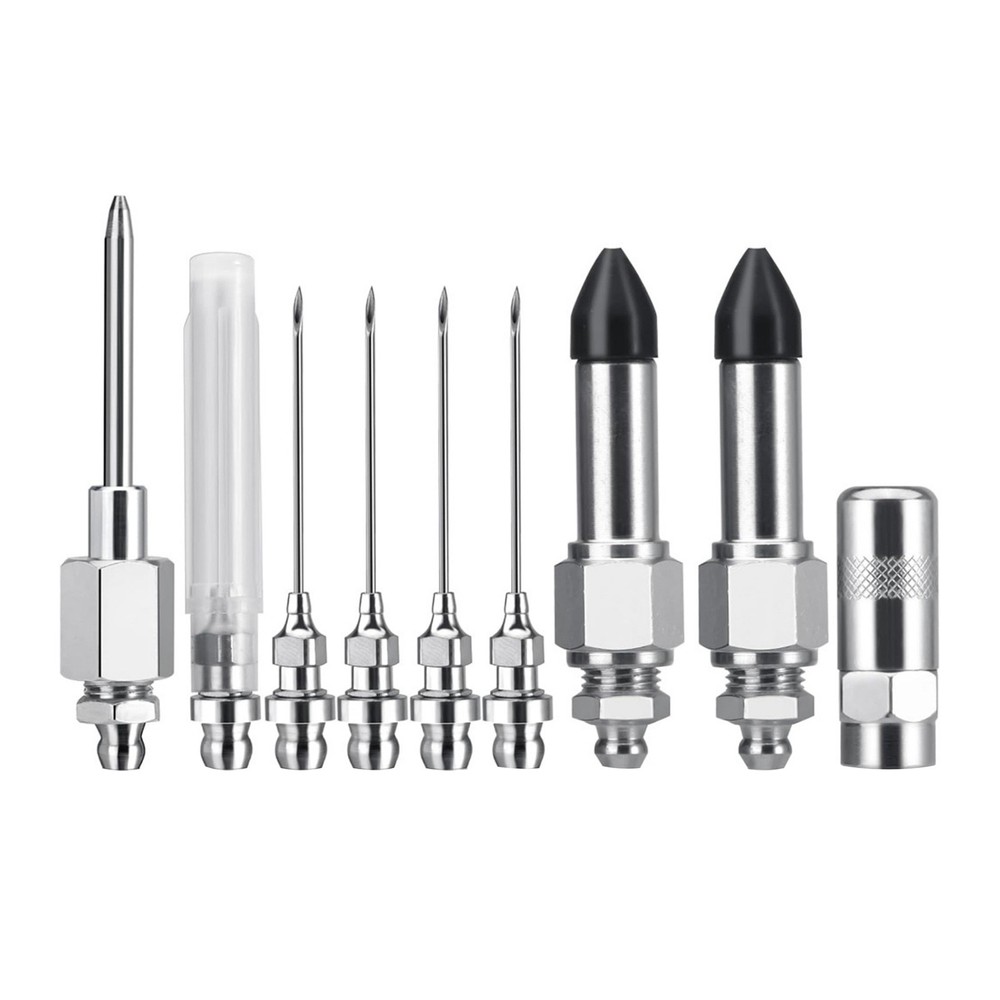 9Pcs Grease Needle Nozzle Kit for Precision Lubrication Maintenance with Adapter