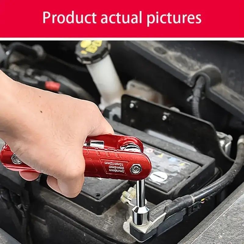 6pc Folding Hex Key Wrench Set SAE Metric Adjustable Nut Driver Chrome Vanadium