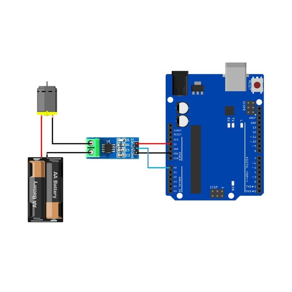 2pcs Hall Effect Current Sensor Module with Voltage Tester for Arduino Projects