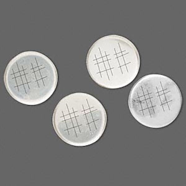 4 Sterling Silver 12mm Round Unpolished Bezel Solid Back Setting Cup