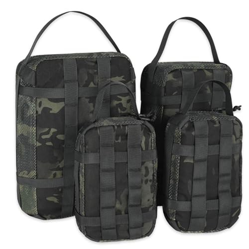 4 Set Tactical Packing Cubes ，Compressible Mesh Duffle Storage Multiblack
