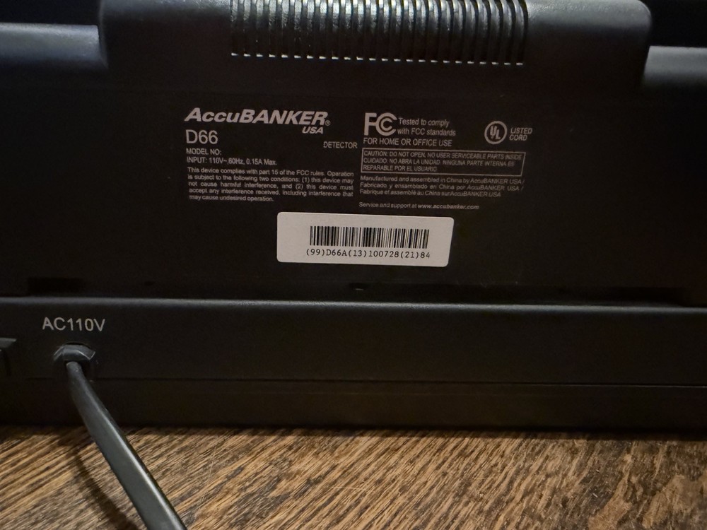 AccuBanker D66 UV Bill Validator - Tested and Working