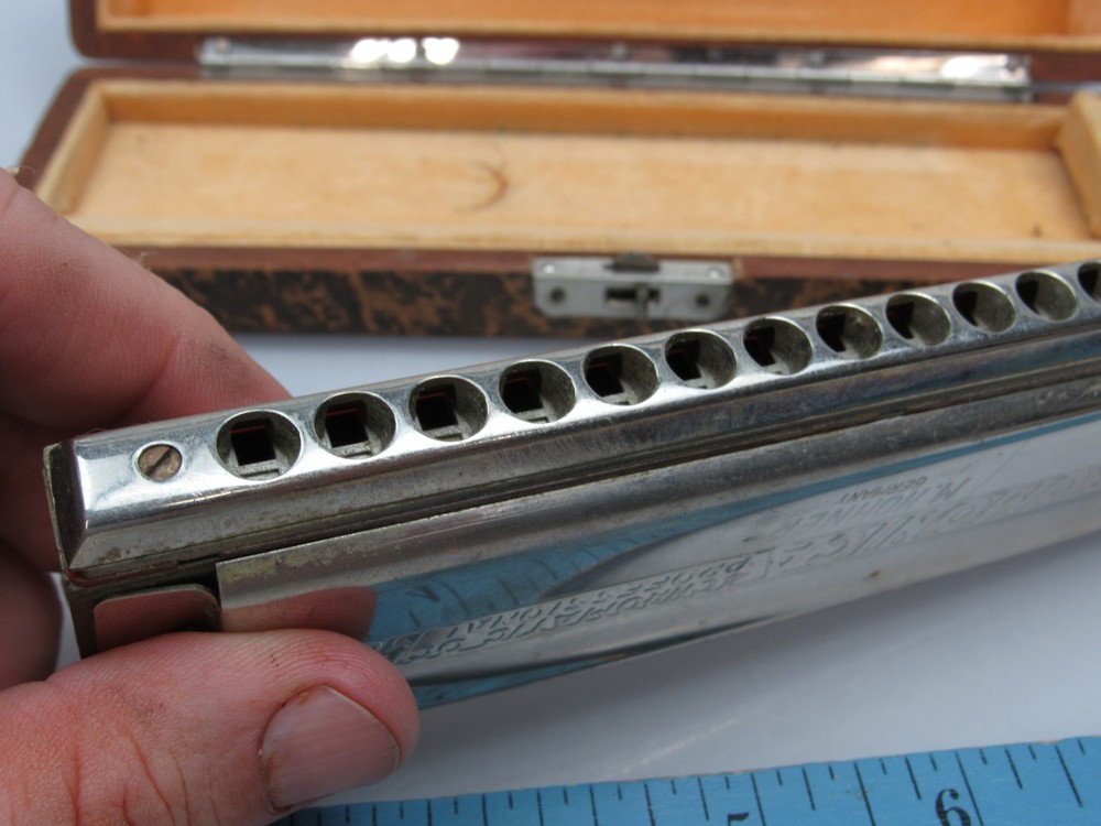 Vintage HOHNER 64 Chromonica Harmonica Professional Model Key C 4 Octaves