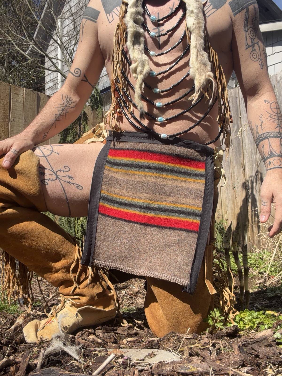 Wool loincloth native american made Stroud Cloth reenactor breechclout