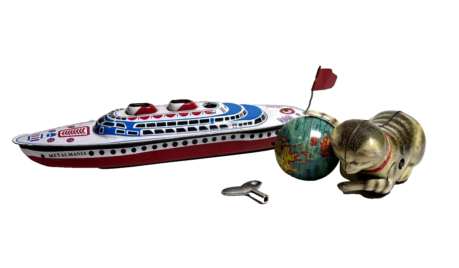 2 VTG Tin Lithograph Wind Up Toys W. German 1950-1960 Good working order, 1 key