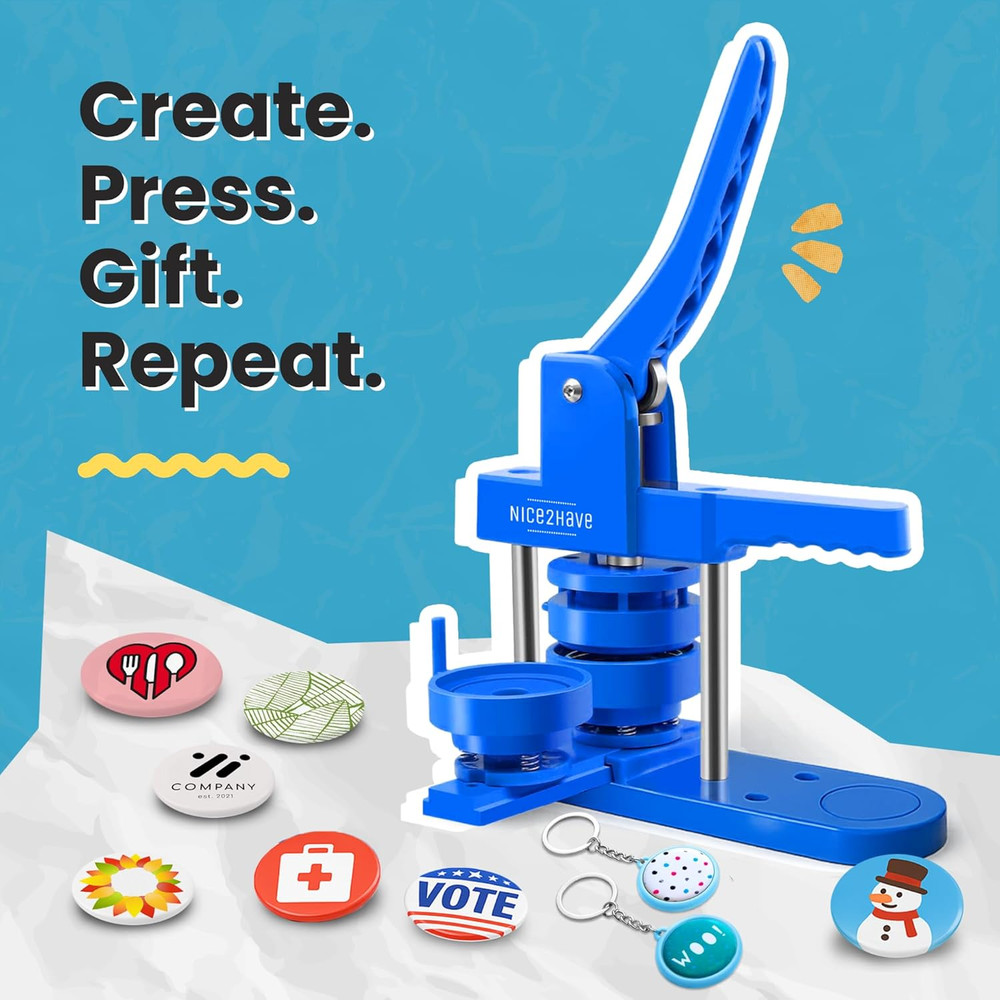 Button Maker Machine 3 Inch Pin Maker Kit - Single Mold, 100 Buttons, 5 Fridge M
