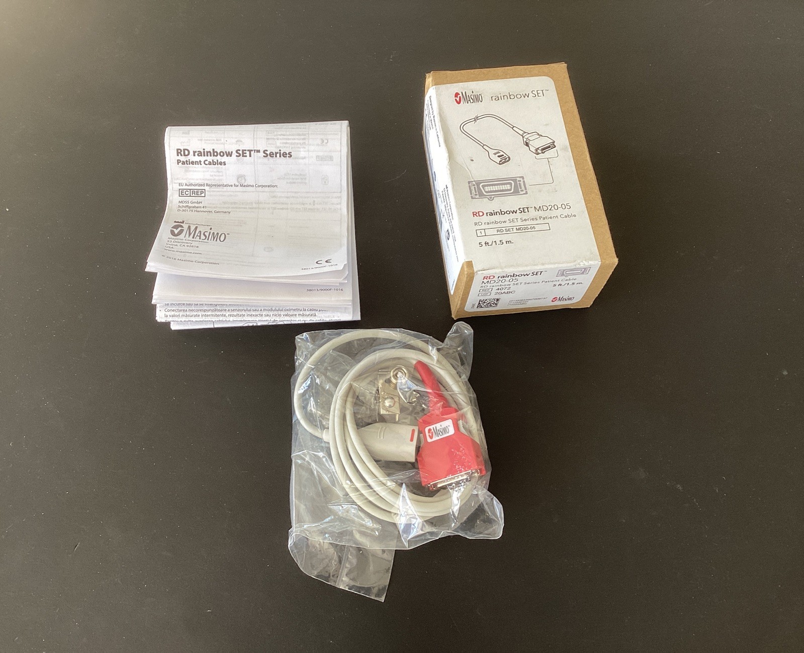 NEW Masimo 4072 RD Rainbow Set MD20-05 Rainbow patient cable Set 5ft Free Ship