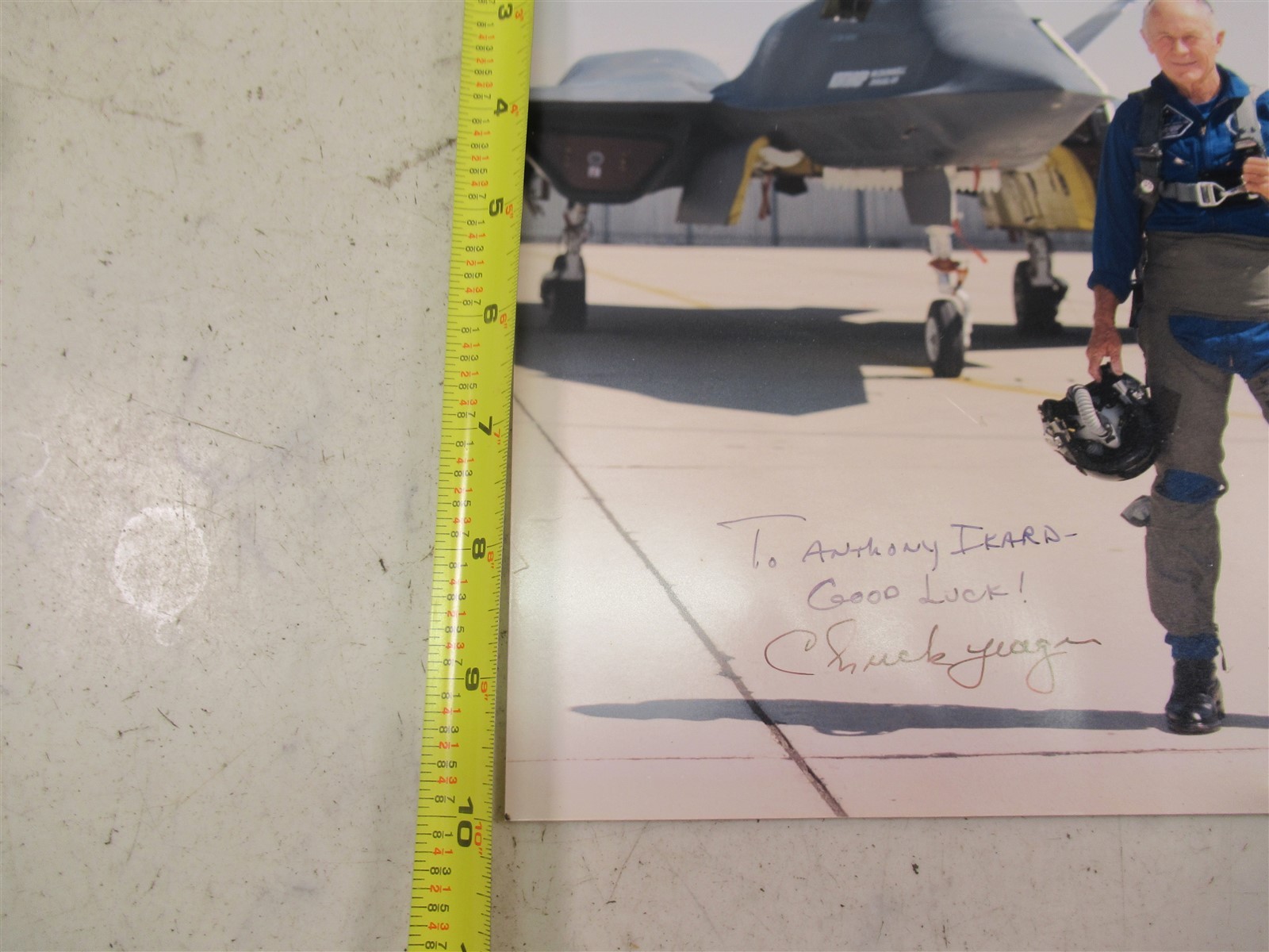 Chuck Yeager Autographed Photo 8x10 Northrop YF-23 "Black Widow II" prototype