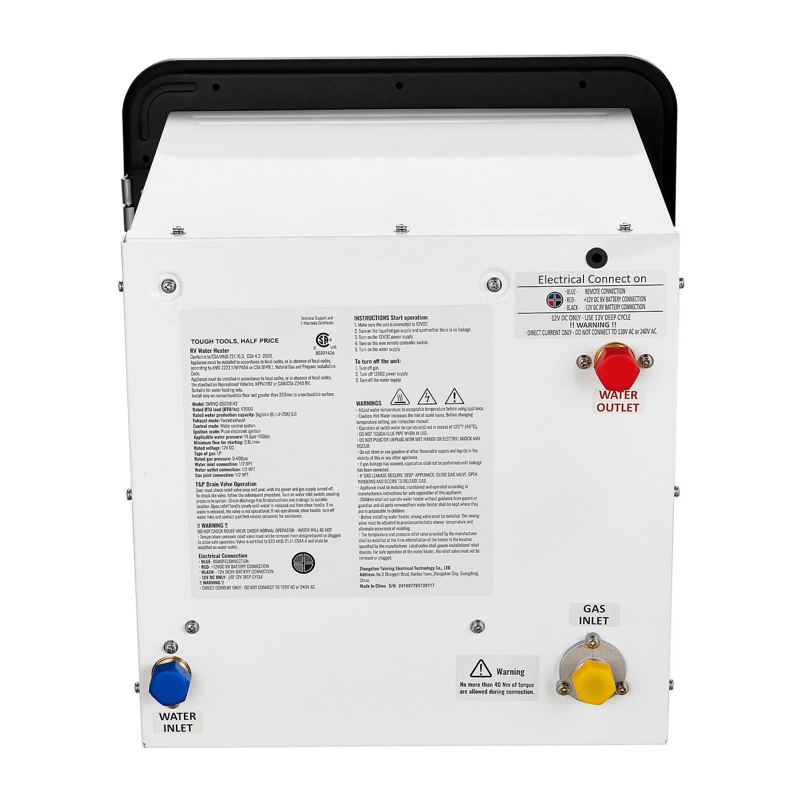 Uimoso RV Tankless Water Heater 15x15 in Propane Gas 42000BTU with Controller