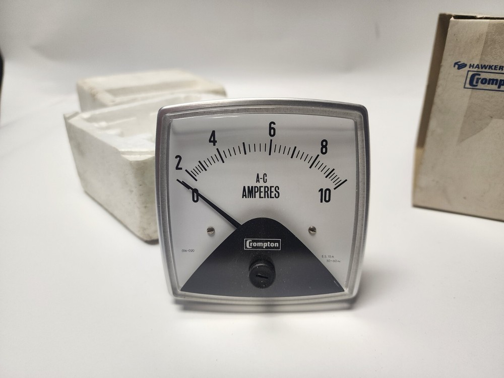Pair of Crompton Instruments AA-MTMT Type 016-02 10 Amp. Panel Meter