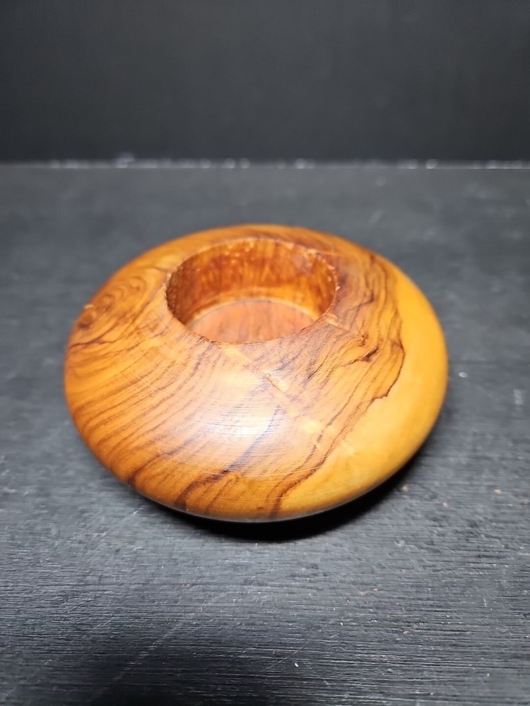 Wooden Round Disc Candle Holder